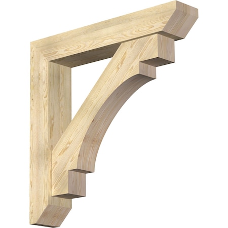 Ekena Millwork Merced Slat Rough Sawn Bracket w/ Offset Brace, Douglas Fir, 8"W x 44"D x 44"H BKT0806X44X44MRC06RDF